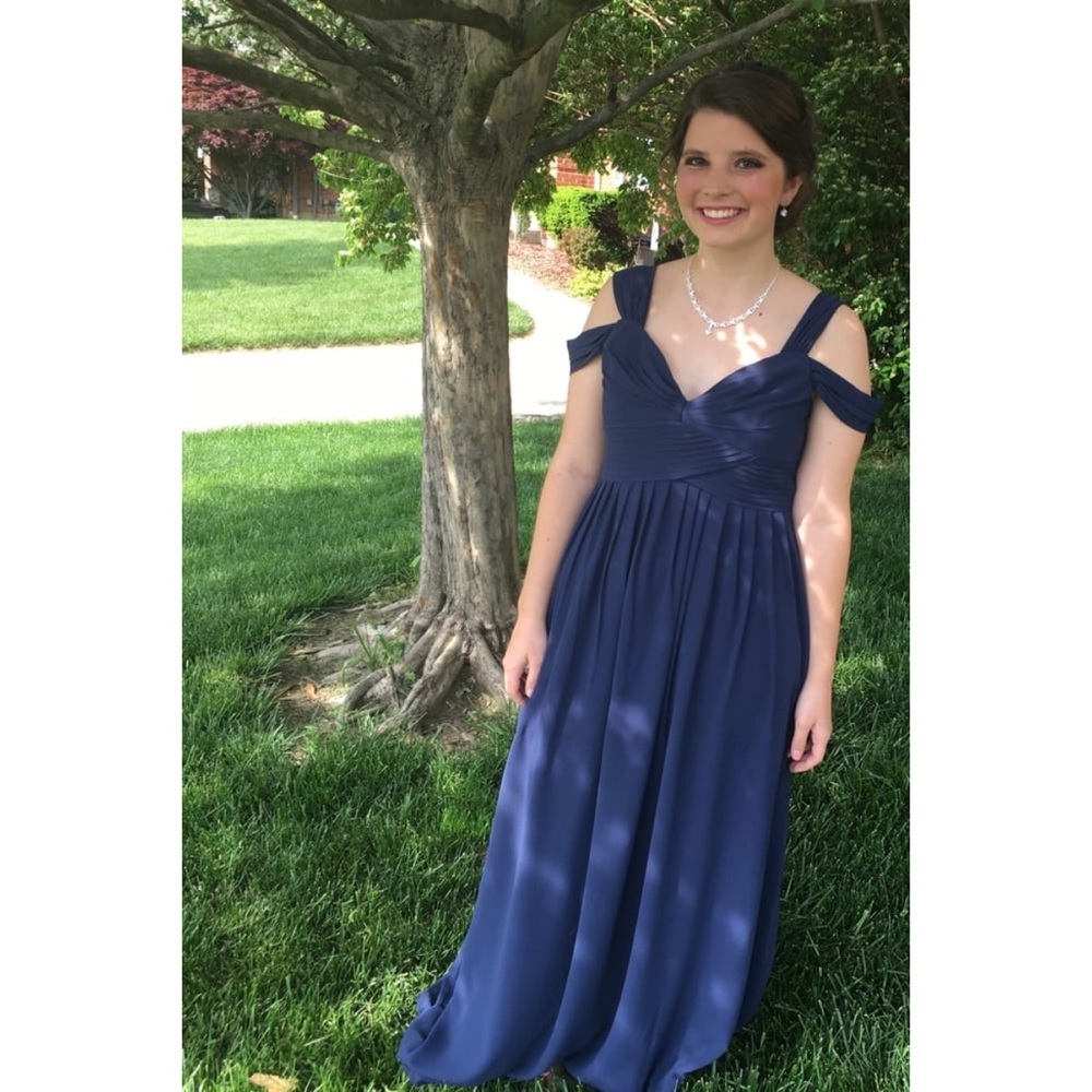 Lulu’s Elegant Navy Blue Wedding/Prom Maxi Dress - Picture 8 of 11